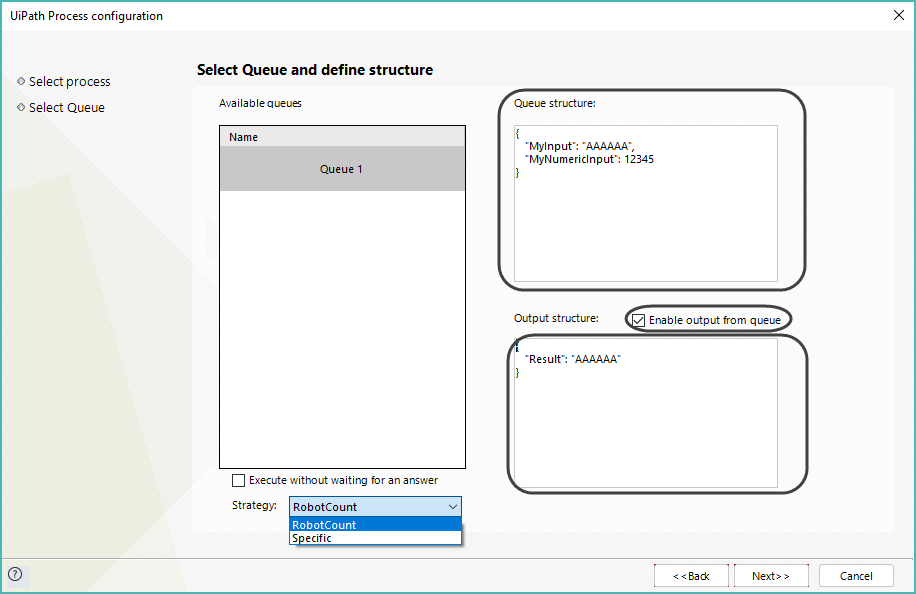 Queue Input/Output Configuration