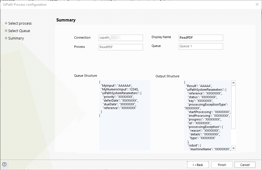 Queue Parameters Summary
