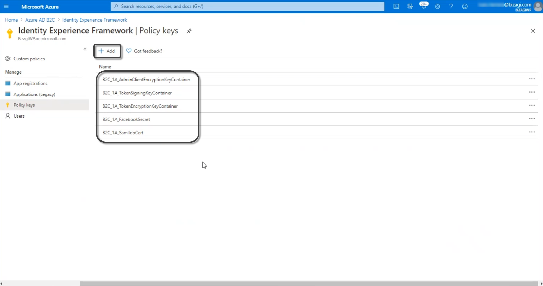 Add Policy Keys