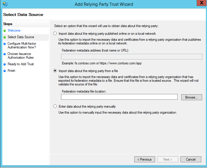 Select Metadata File