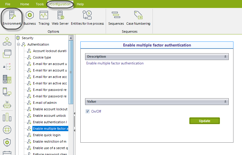 SMS Provider Configuration - Ribbon Menu