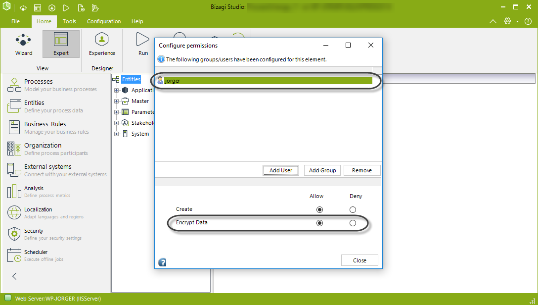 SelectUserAndEncrypt