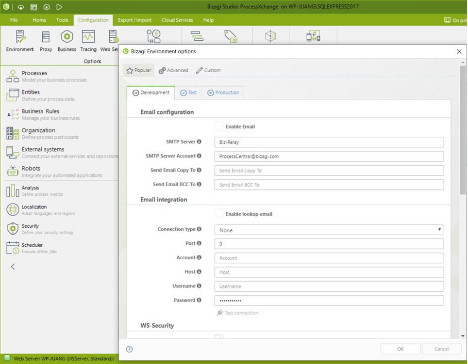 Configuration Tab