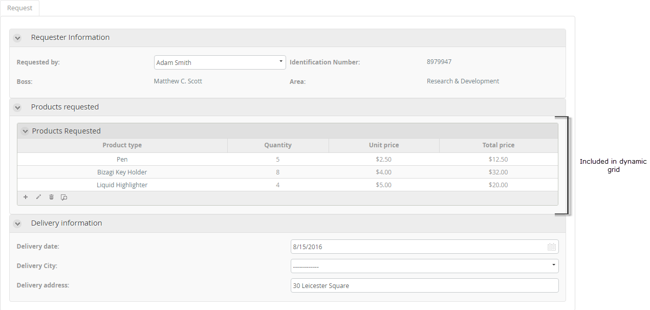 Dynamic Table Work Portal