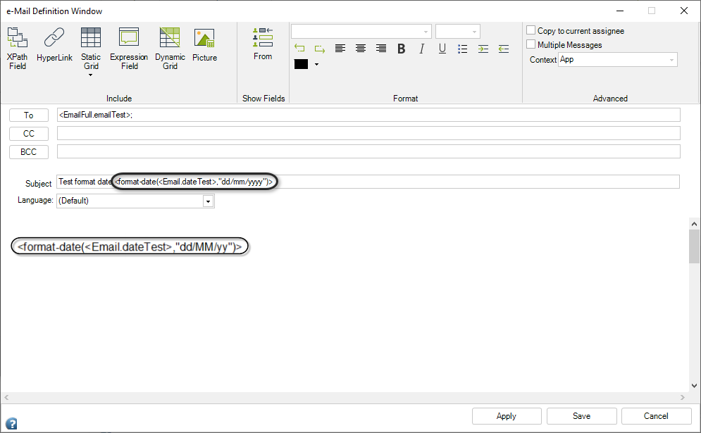 Formatted Date Example