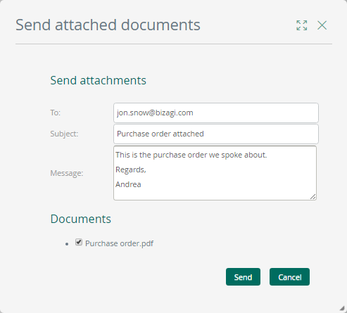 Email Information Window