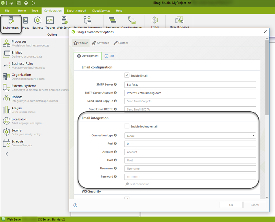 Email Integration Settings