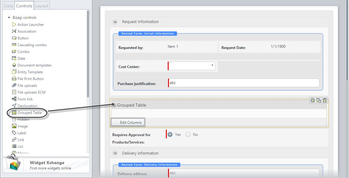Grouped Table Control