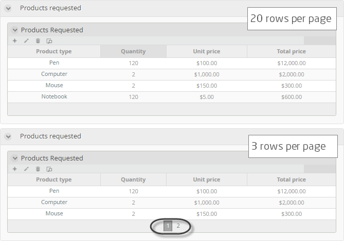 Rows per Page