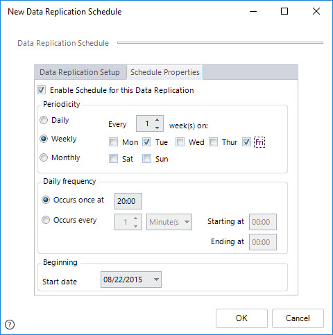 Replication Schedule Setup