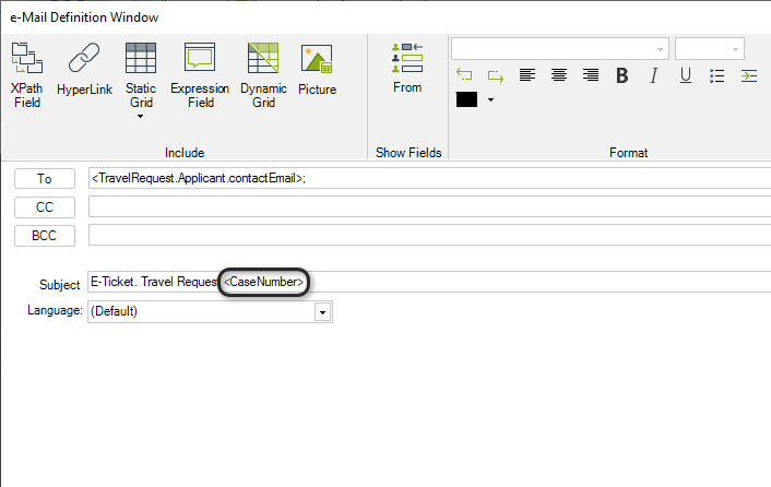 Compose Subject and Body