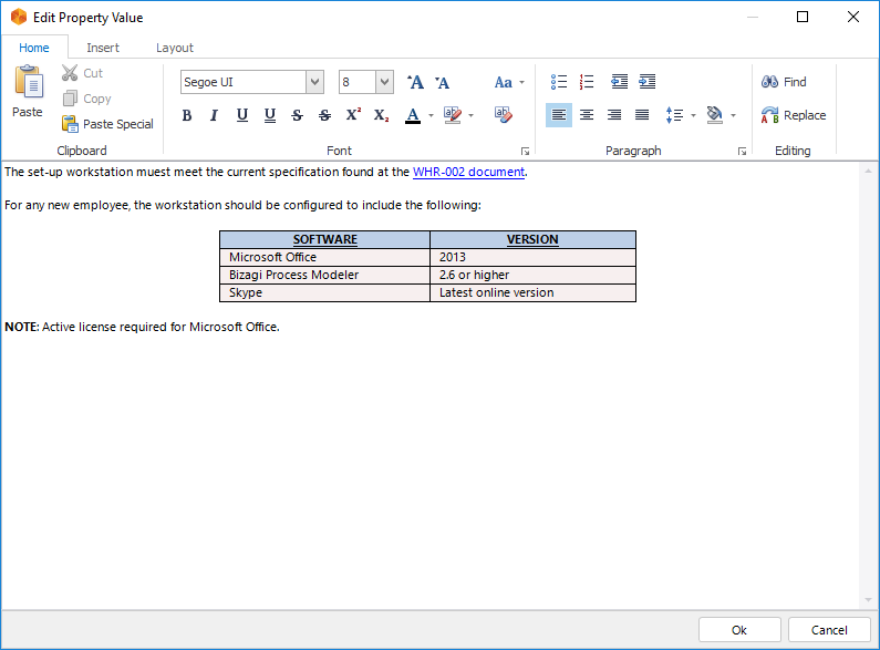 Rich Text Formatting Window