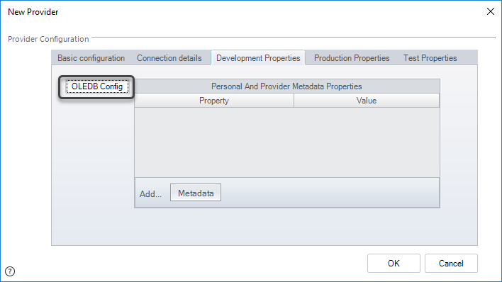 OLEDB Configuration