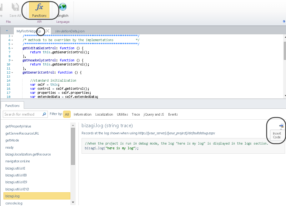 Widget Editor API