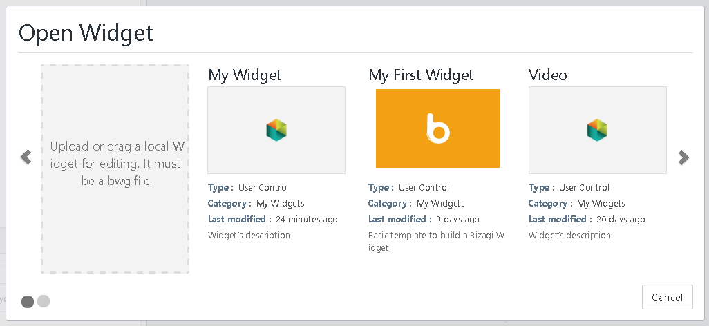 Widget Editor Open