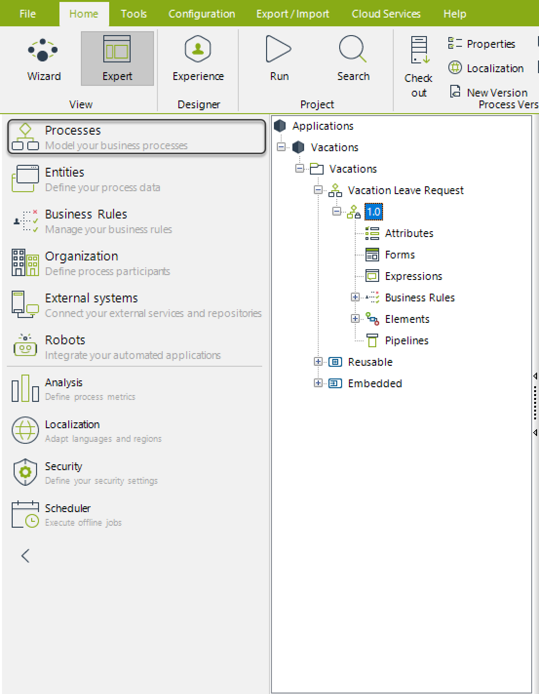 Process Contextual Menu