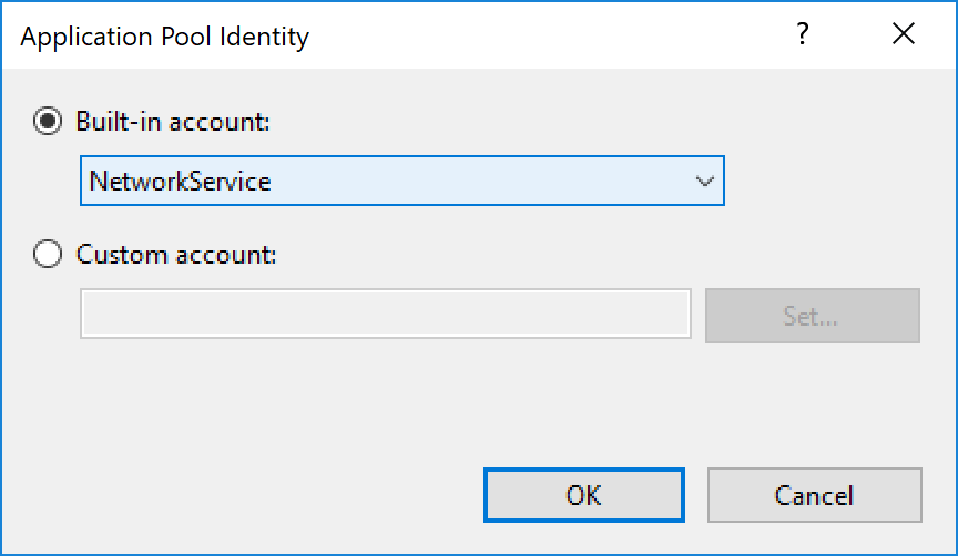 Change IIS Account