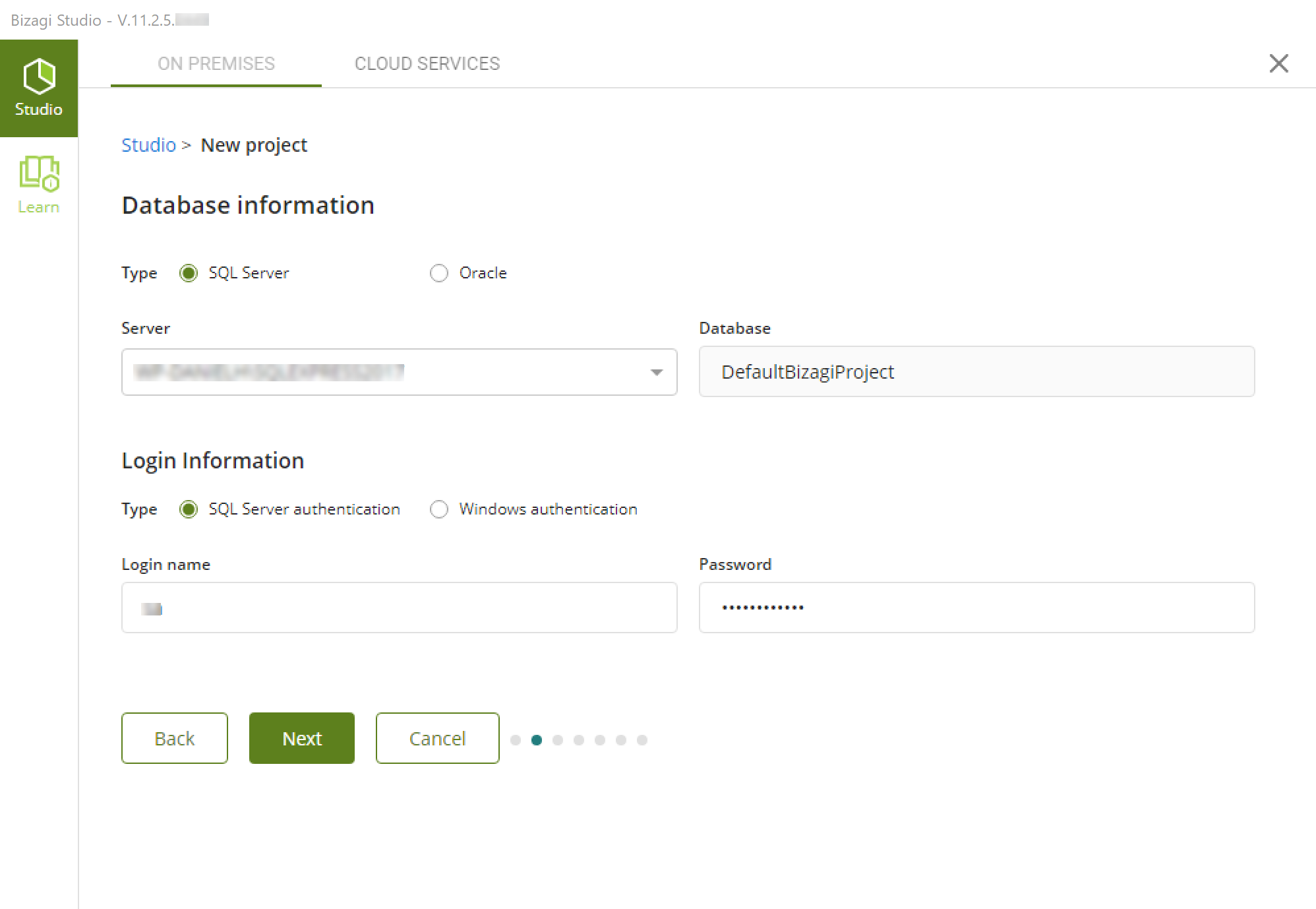 Create New Project Database