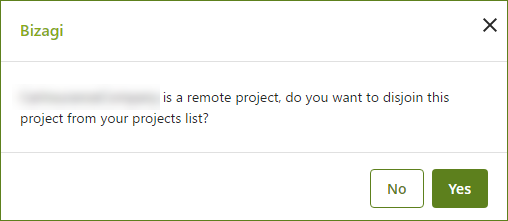 Disjoin Project Confirmation
