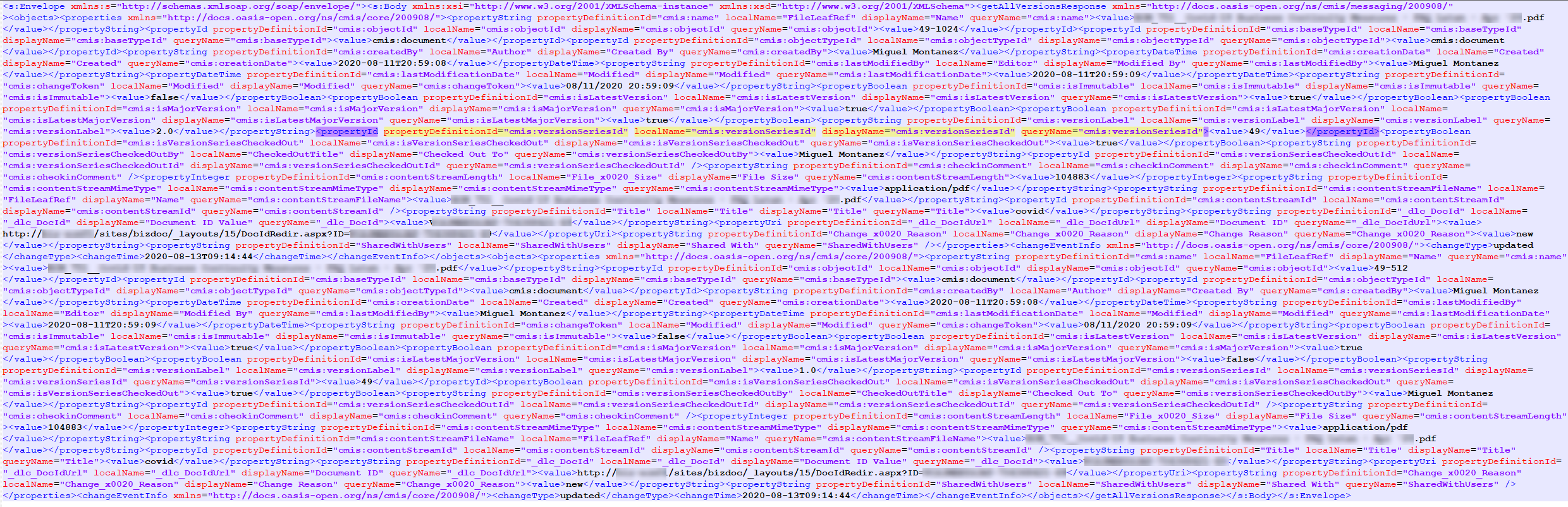 Response Log File Example