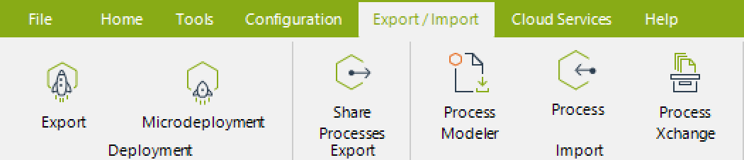 Export/Import Tab