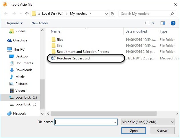 Import from Visio Step 2