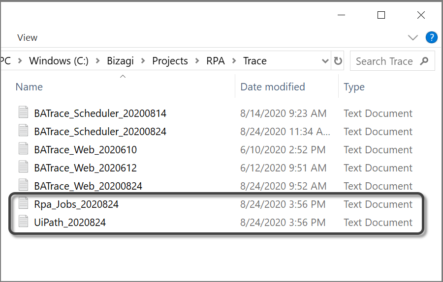 RPA Trace Example 1