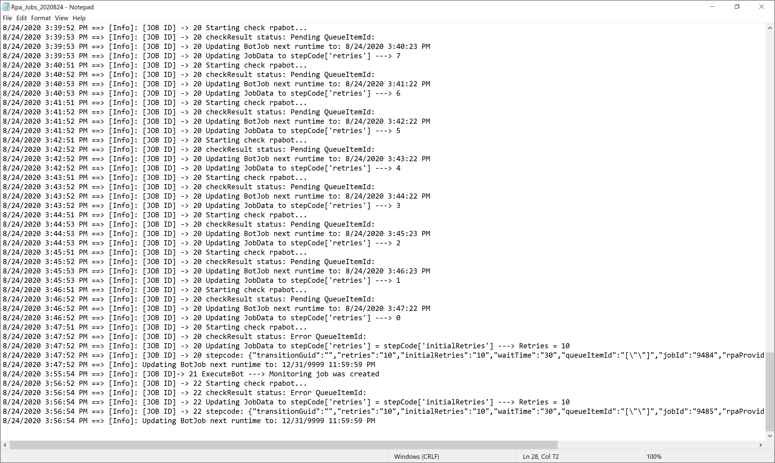RPA Trace Example 2