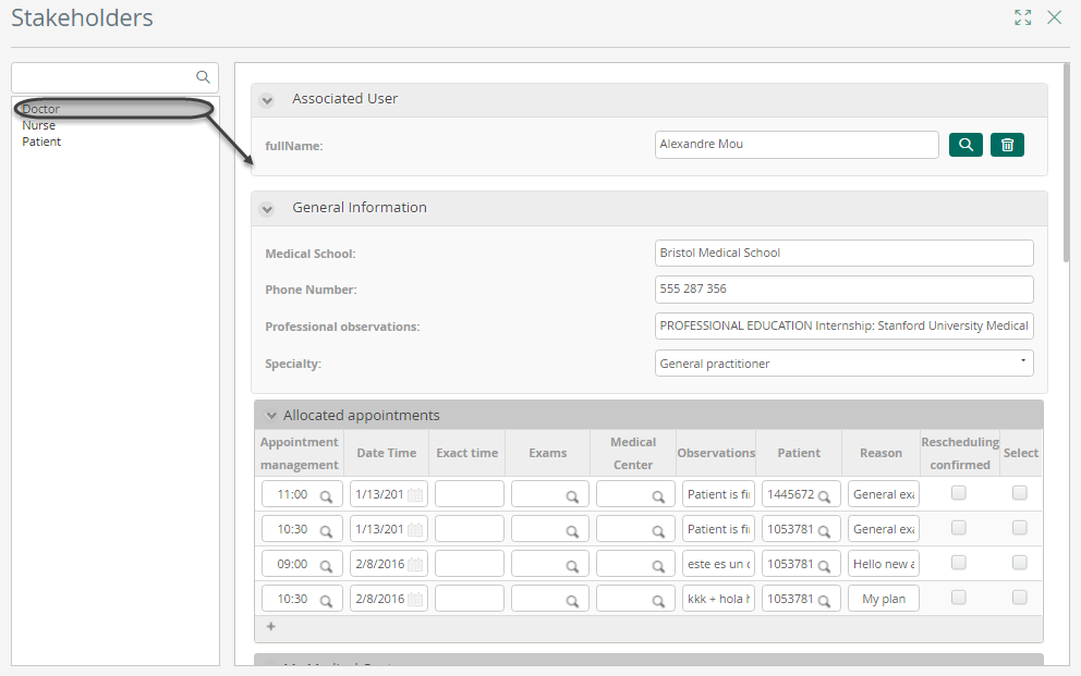 Stakeholders Workportal Menu