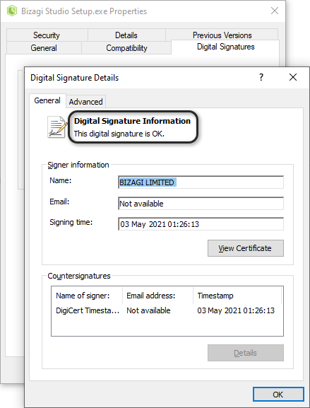 Digital Signature Information