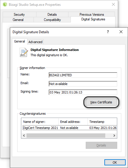 View Certificate